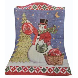Deb Strain 40" x 28" Winter Christmas Snowman Garden Flag (Faith Family Friends)
